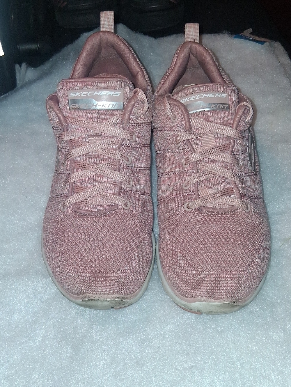 Skechers Women's Dusty Rose Knit Slip-On Athletic Sneakers